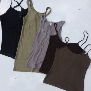 1FWP Earth tone tank tops lot of 5